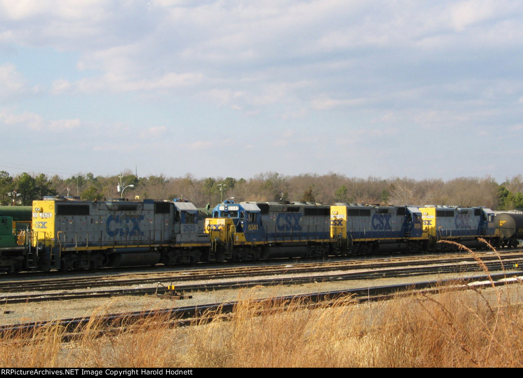 CSX 6341, 6109, & 6093 + GP38-2 2625